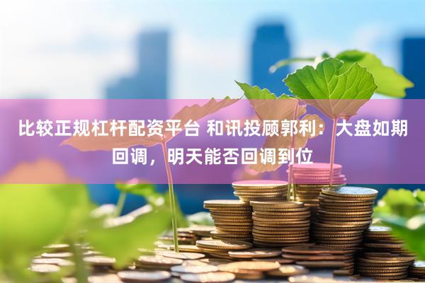 比较正规杠杆配资平台 和讯投顾郭利：大盘如期回调，明天能否回调到位