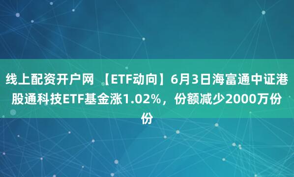 线上配资开户网 【ETF动向】6月3日海富通中证港股通科技ETF基金涨1.02%，份额减少2000万份