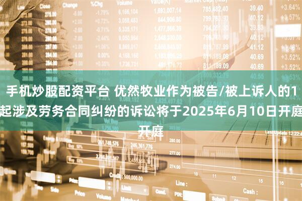 手机炒股配资平台 优然牧业作为被告/被上诉人的1起涉及劳务合同纠纷的诉讼将于2025年6月10日开庭